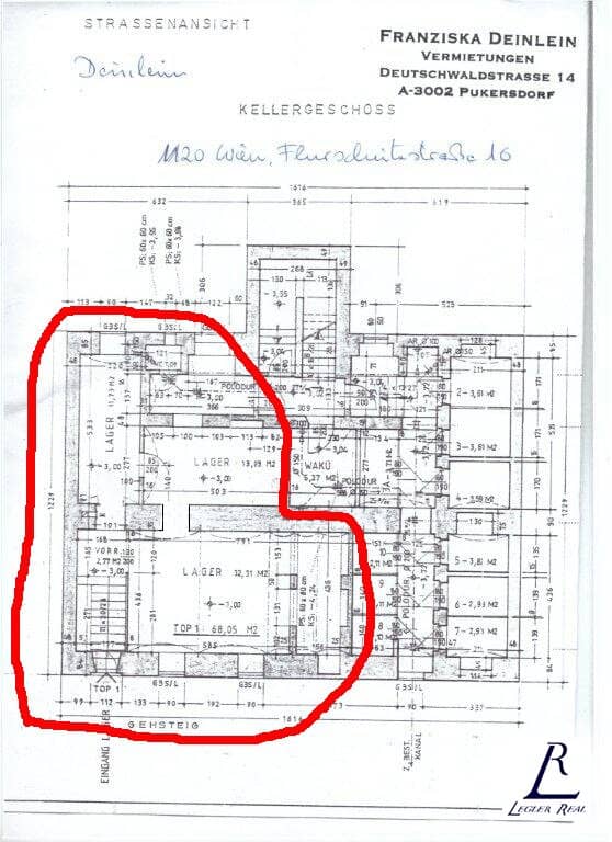 Basement storage 68 m²