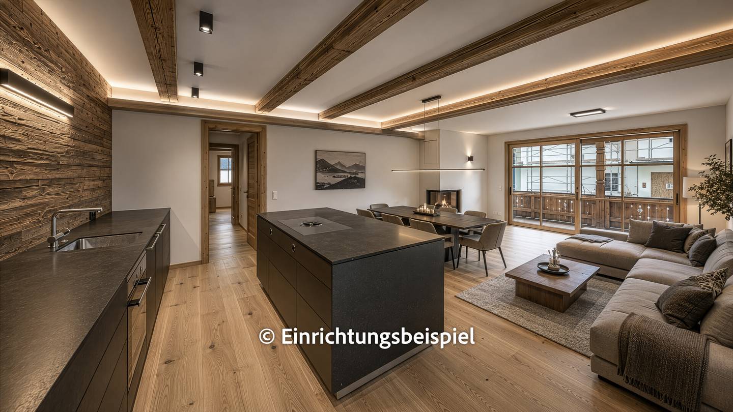 Lichtdurchflutete Wohnung mit Kamin und großer Terrasse