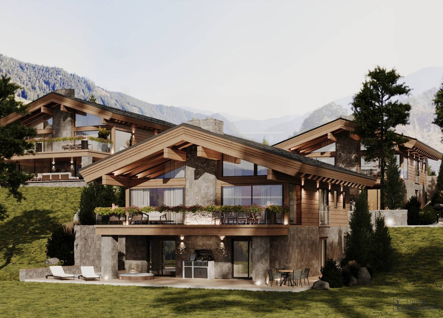 Privates Alpenchalet mit Pool, Wellnessbereich und Bergblick