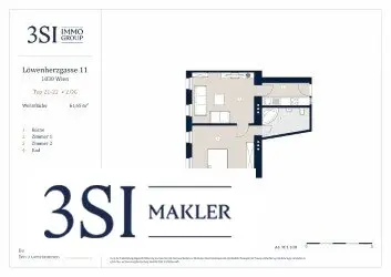 Classic 2-room period apartment in a quiet side street of the 3rd district