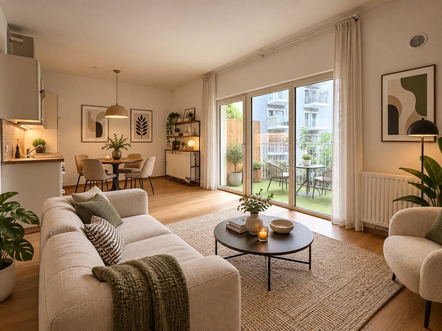 Bright apartment with balcony near the lake park