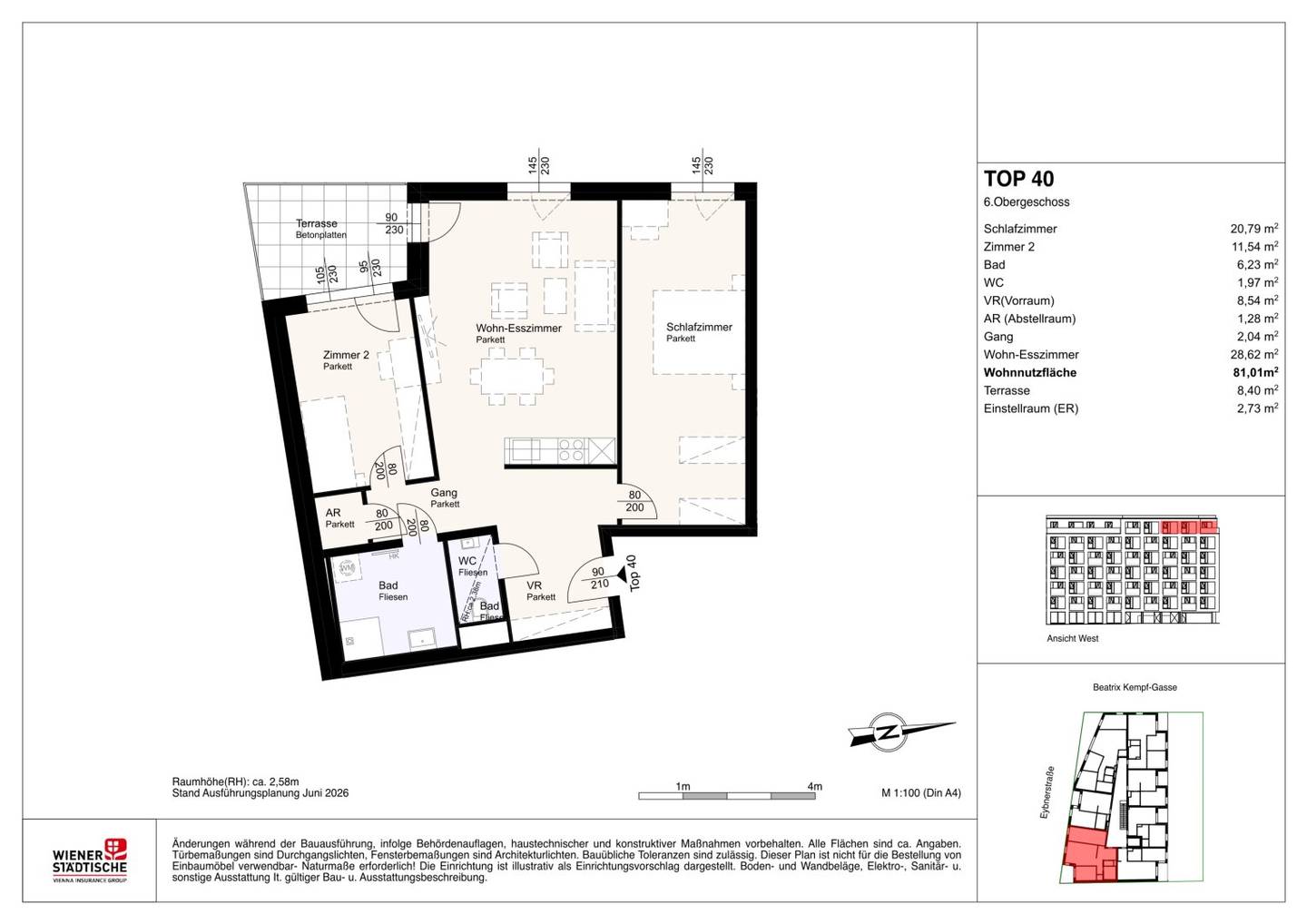 Privately financed rental apartments including kitchen first occupancy near city centre