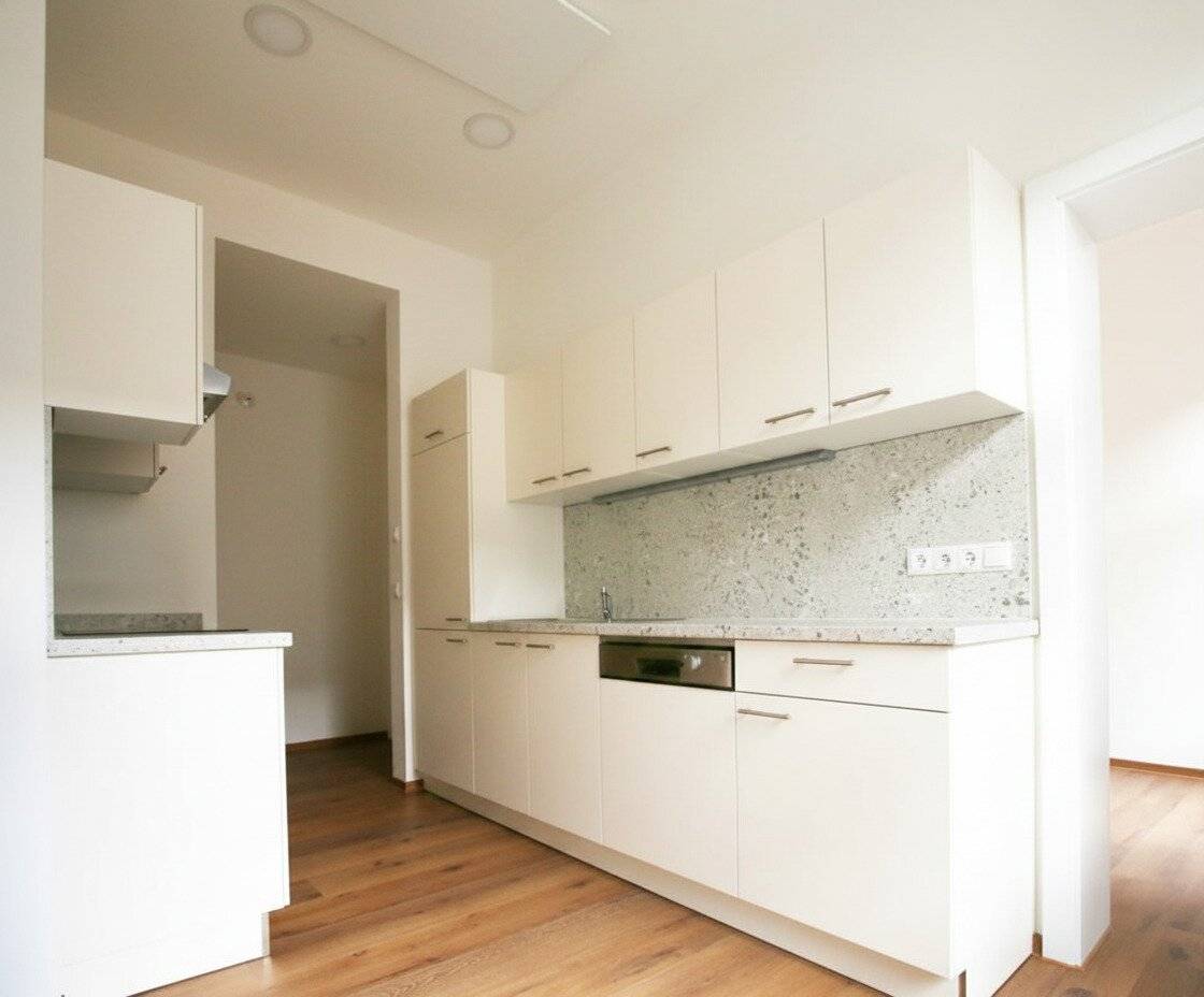 Centrally located 2-room apartment plus separate kitchen with space for a dining table, shared garden use