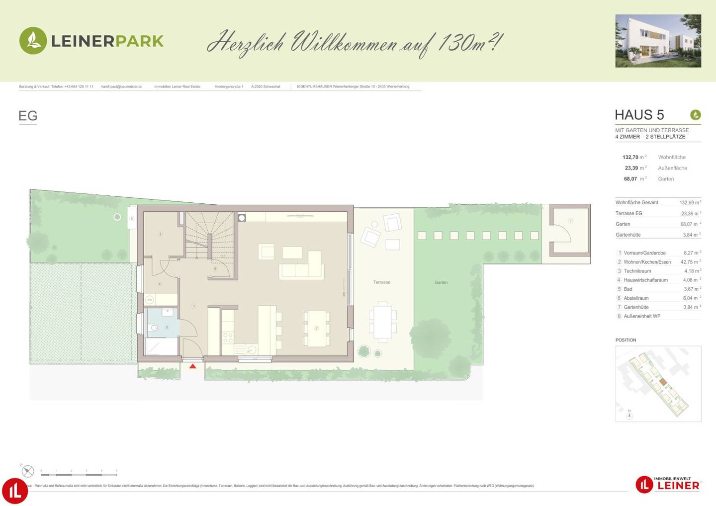 MODERNES NEUBAUHAUS MIT GARTEN UND KLARER RAUMAUFTEILUNG