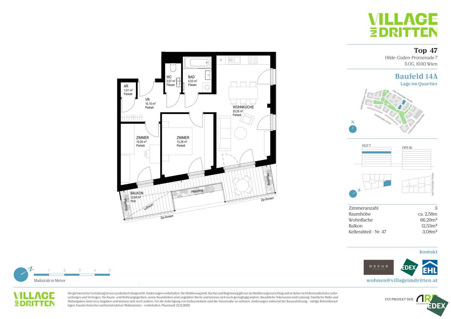 VILLAGE IM DRITTEN | Modern 3-room corner apartment in quiet courtyard location