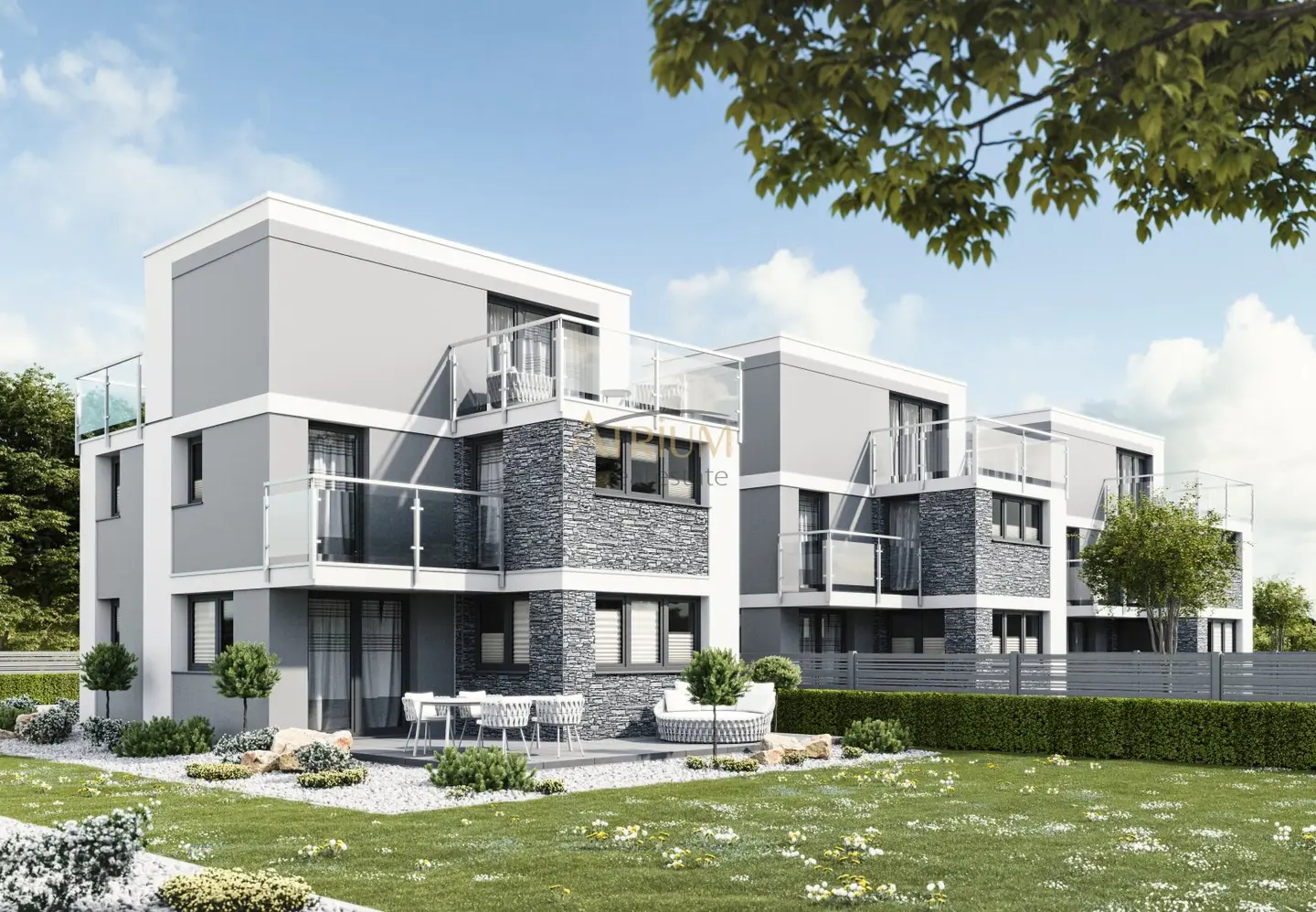 Four luxurious single-family houses on freehold land - Individual execution on request.