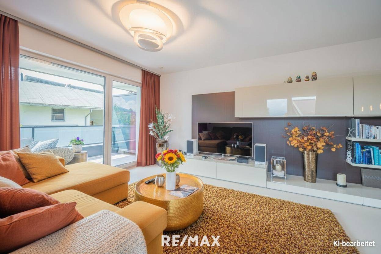 Wohnung mit Panoramablick auf die Berge und großem Balkon