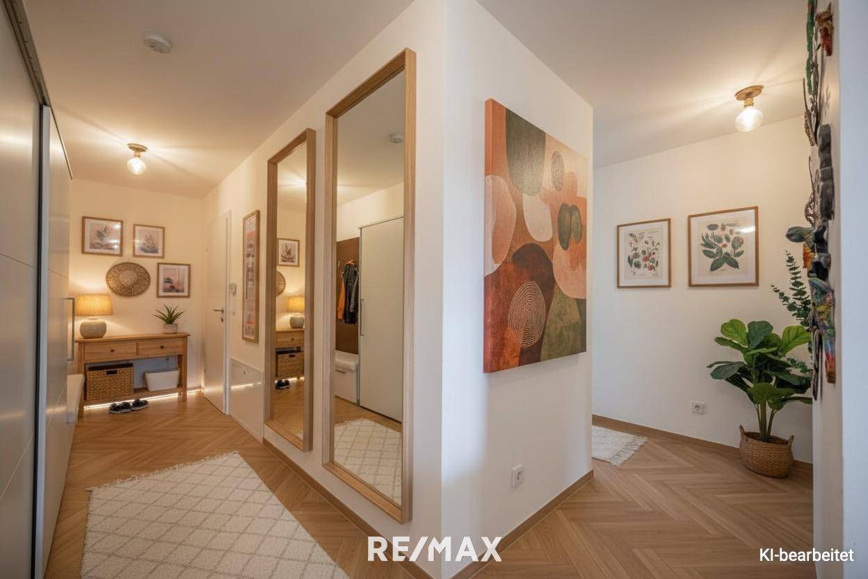 Wohnung mit Panoramablick auf die Berge und großem Balkon