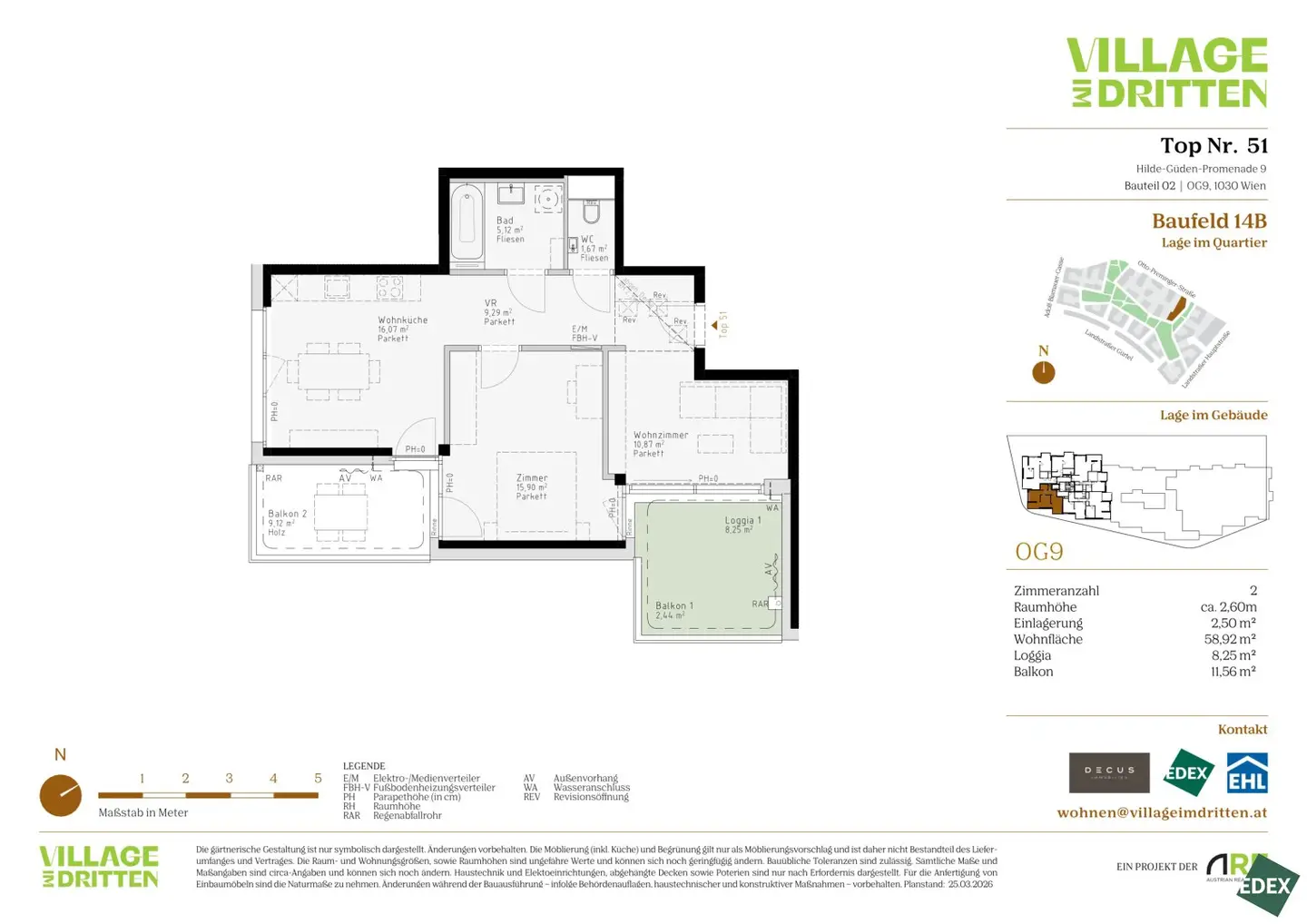 VILLAGE IM DRITTEN | Moderne 2-Zimmer Wohnung mit Balkon und Loggia