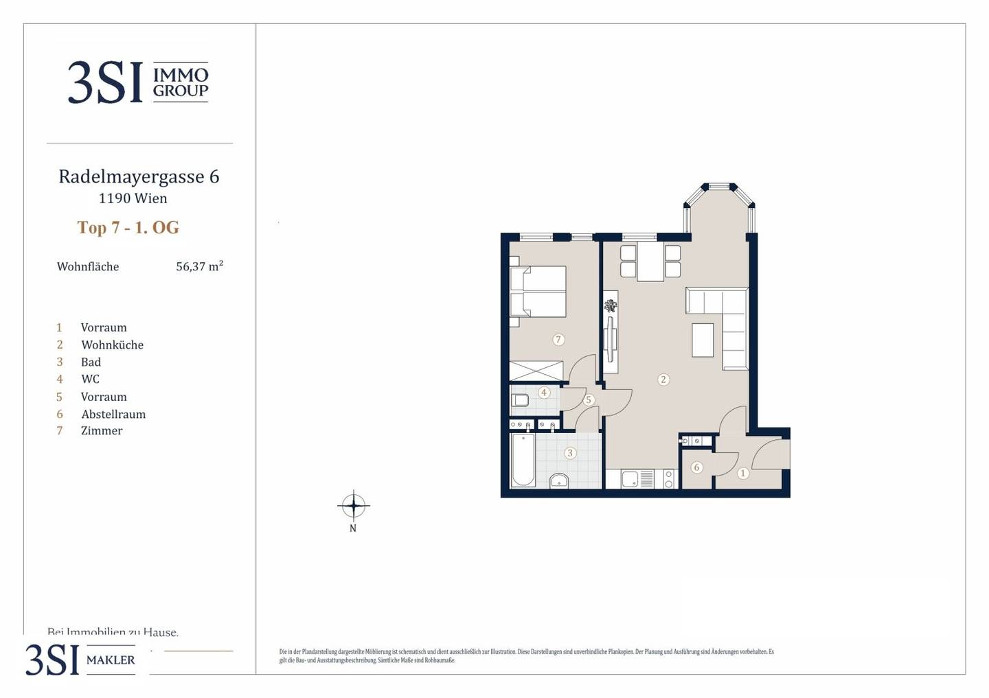 Park view in the heart of Döbling - 2-room new build apartment in quiet courtyard location near U4