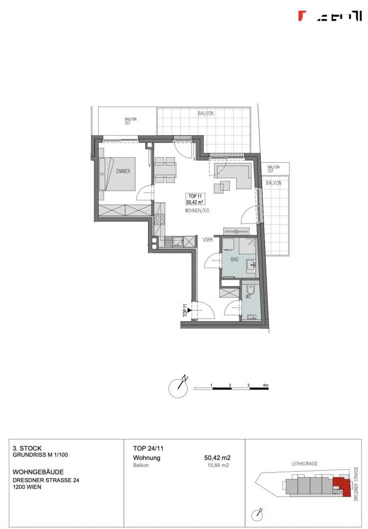 Residential development in first occupancy - Dresdner Straße 24 Building E