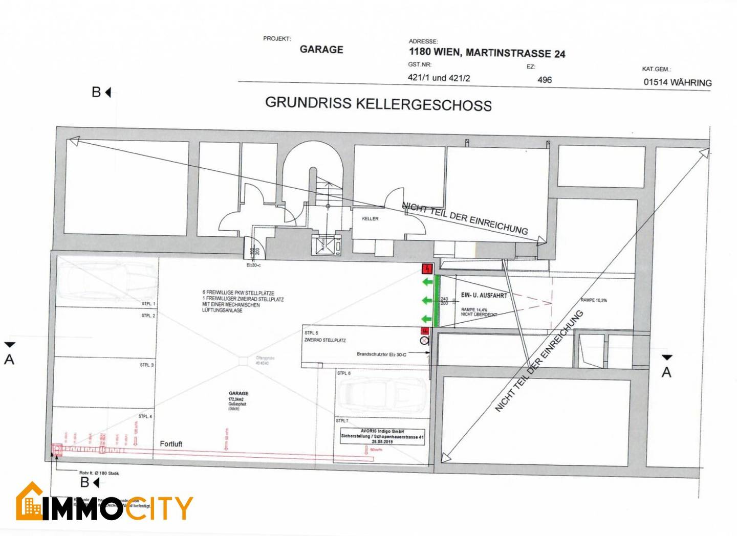 Garagenpaket mit 7 Stellplätzen nahe AKH – Martinstraße 24, 1180 Wien