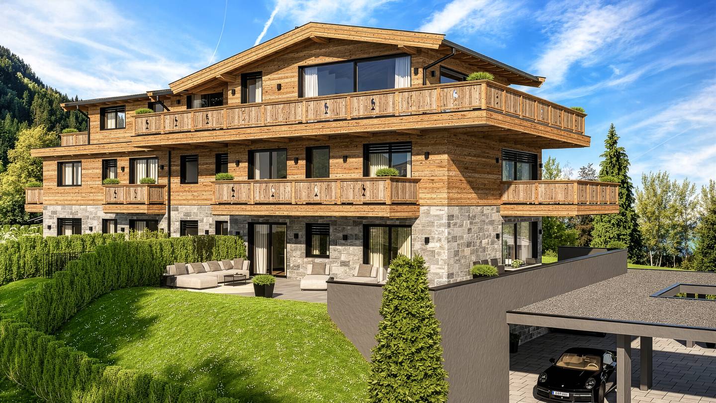 Ground floor apartment in ski in ski out location with garden and fireplace