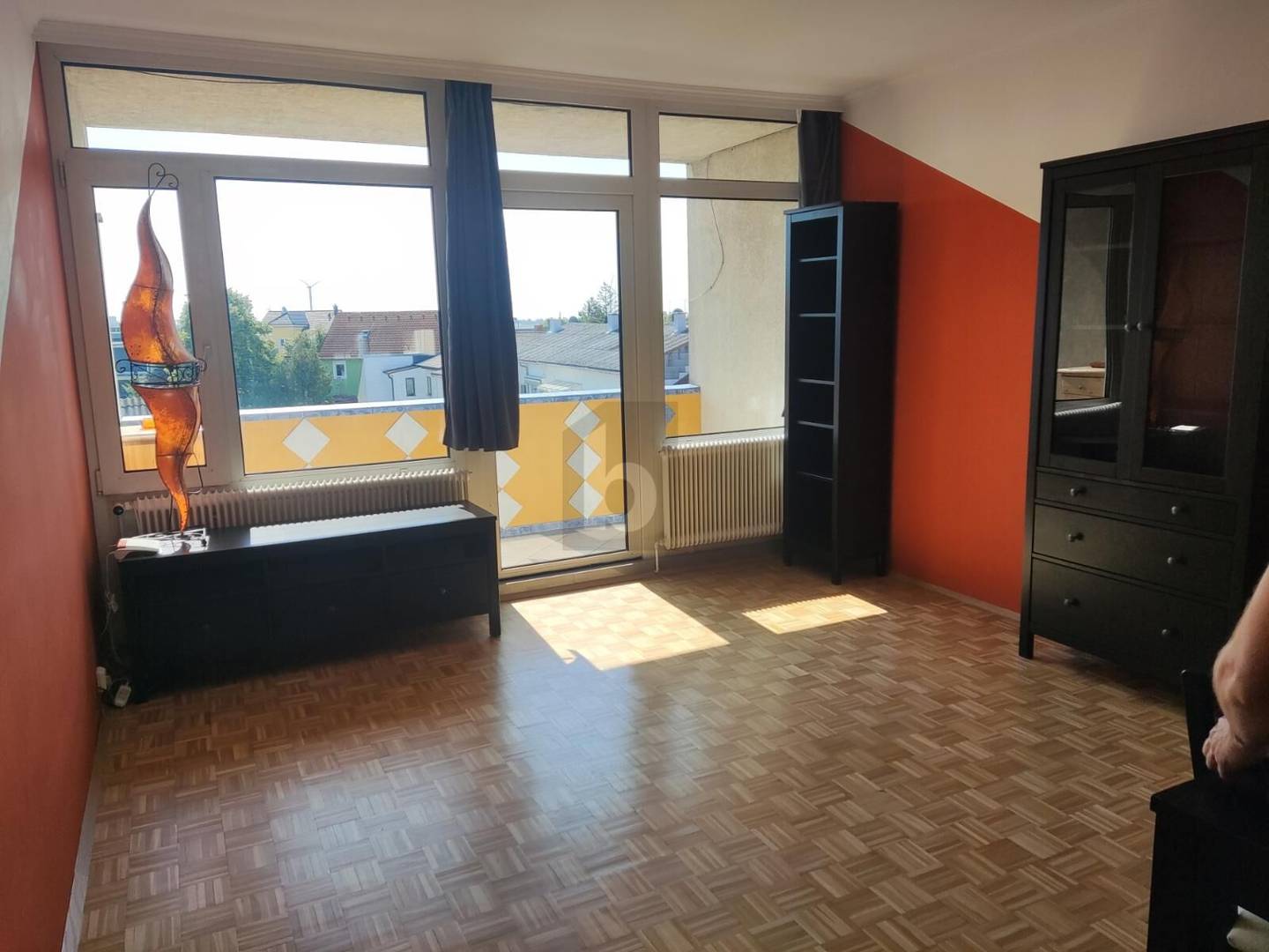 Bright apartment with loggia and distant view