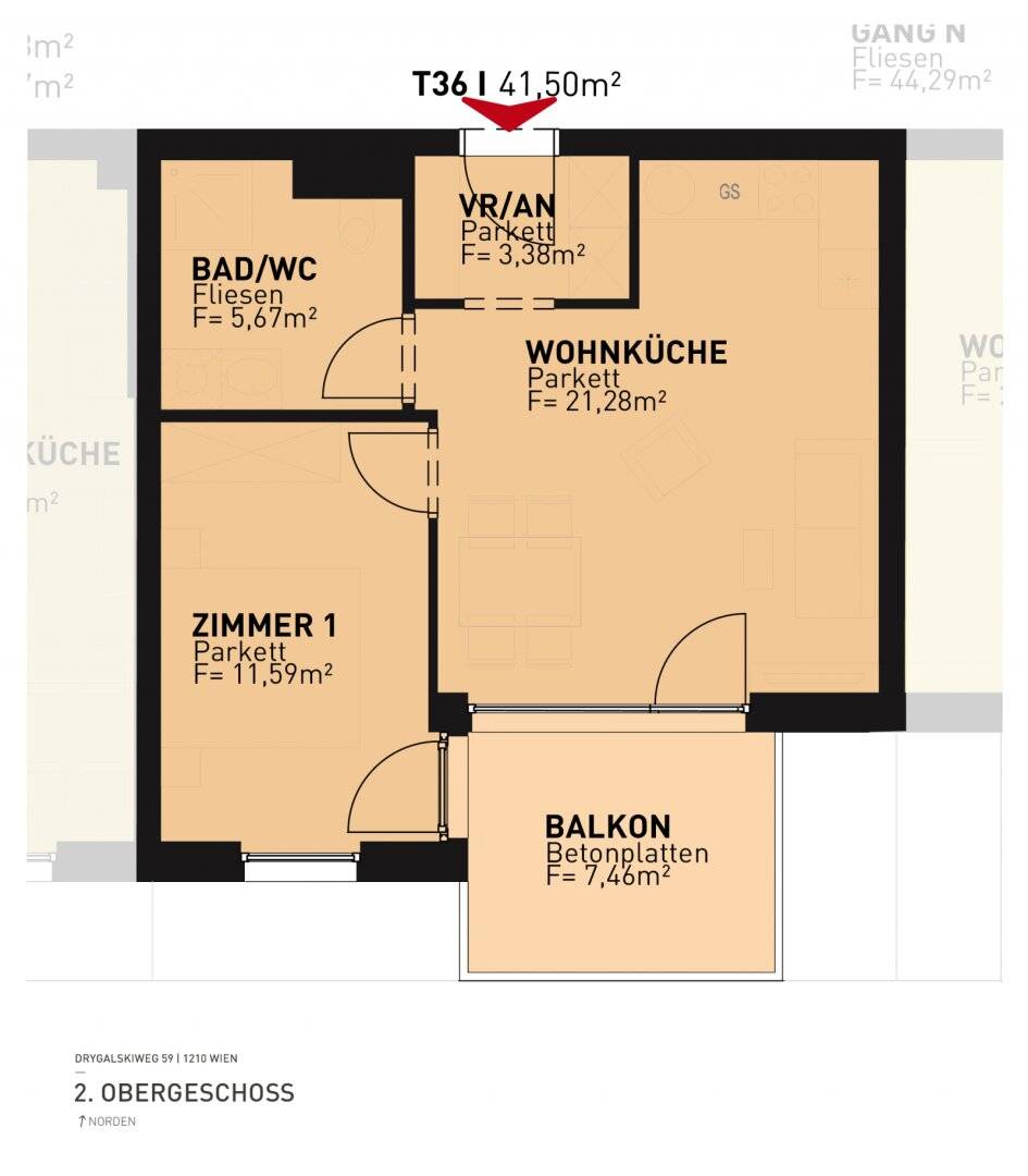 2-Zimmer-Neubau mit Balkon – Stadtnah leben, naturnah genießen nahe der Alten Donau