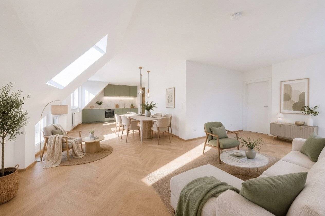 Bright, fully renovated top floor apartment in Döbling – Nottebohmstraße (no elevator)