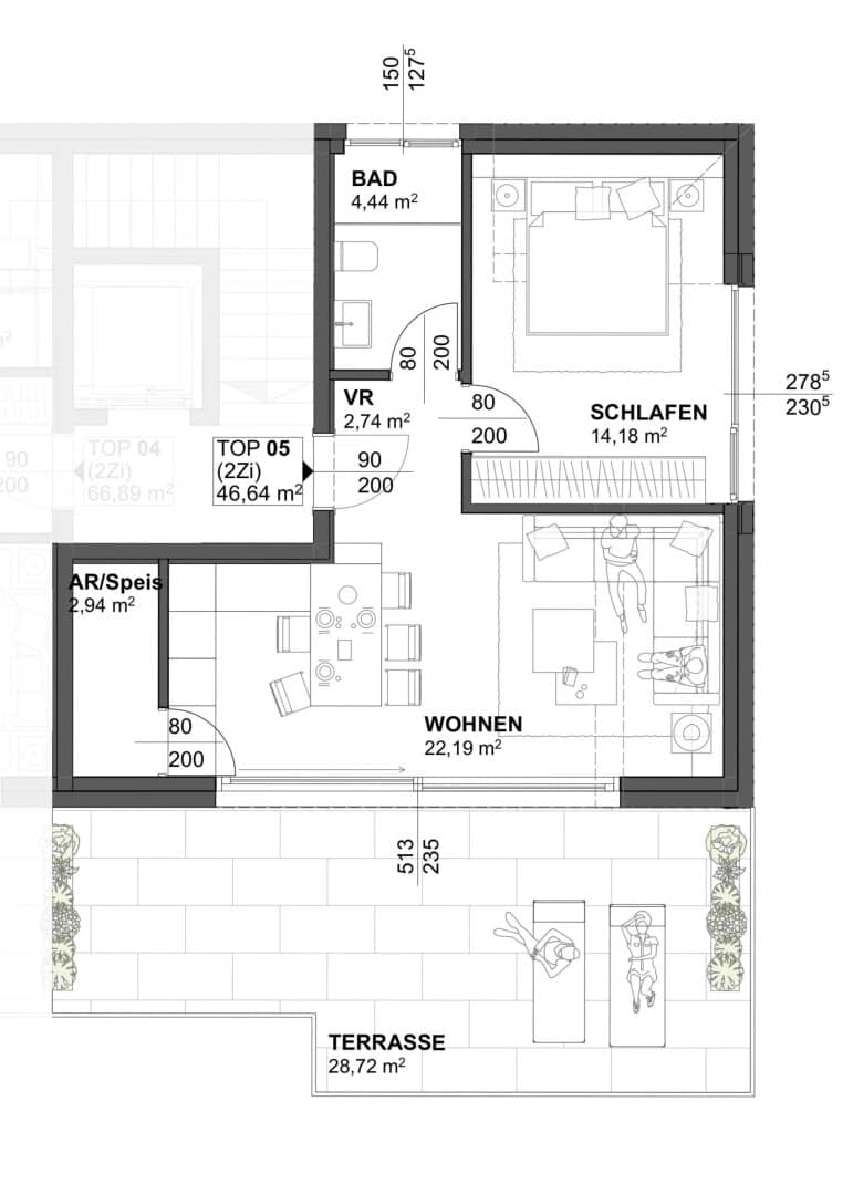 SALZBURG-AIGEN – Verkaufsstart: Kompakte 2-Zimmer-Dachgeschosswohnung mit außergewöhnlich großer Südwestterrasse – eine seltene Gelegenheit!