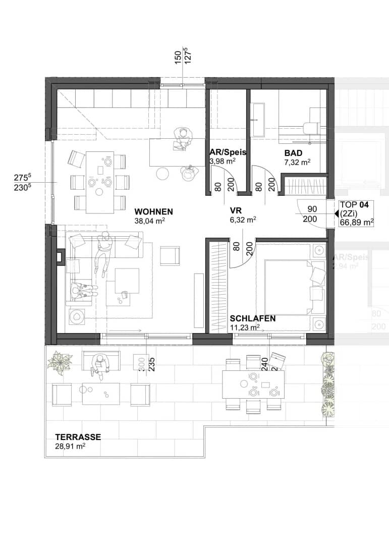 SALZBURG-AIGEN – Sales start: Luxurious 2-room attic apartment with penthouse feeling, generous layout and large southwest terrace