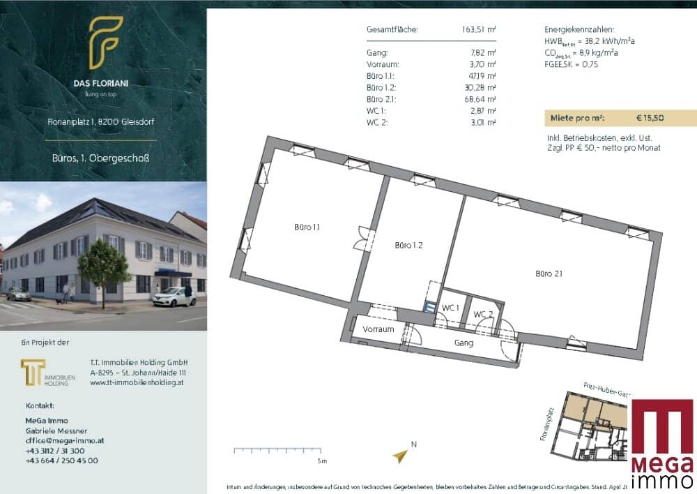 Exclusive office space in Gleisdorf center - first occupancy after complete renovation