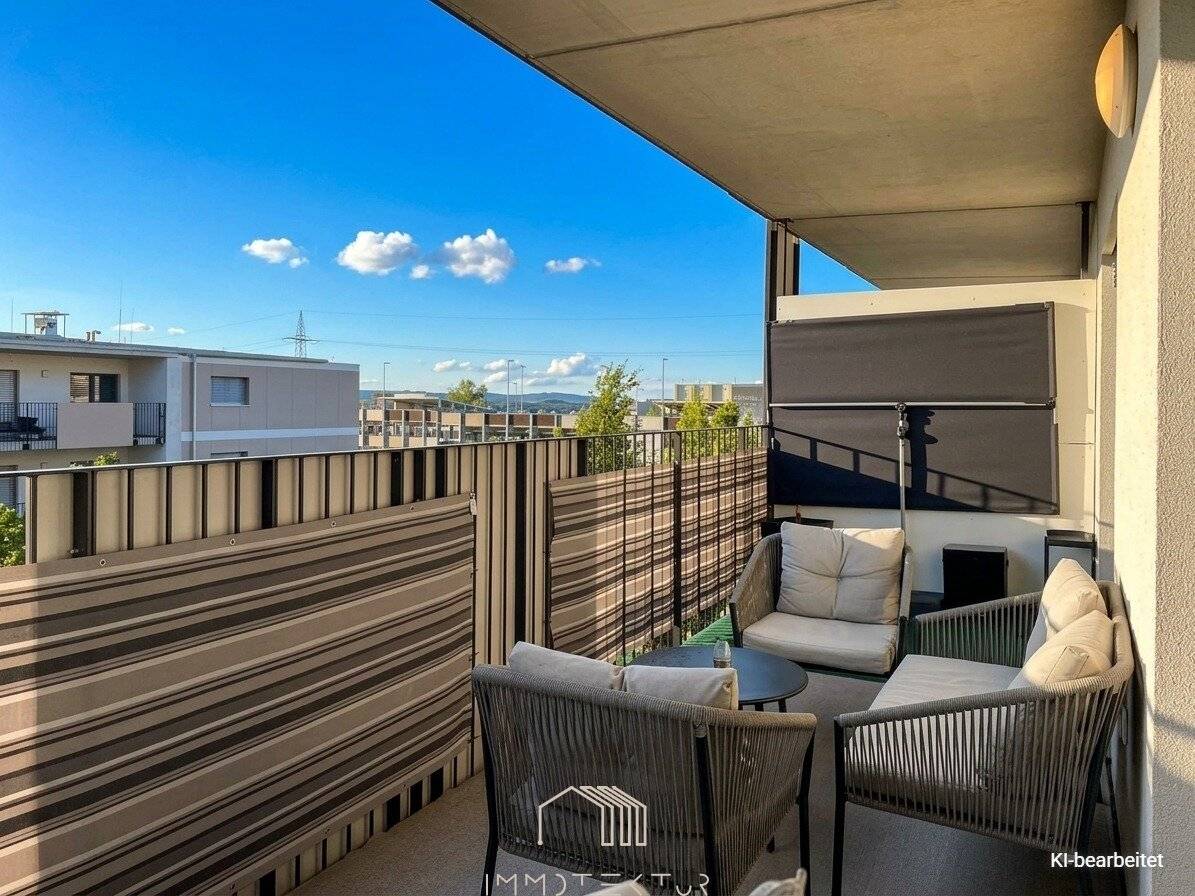 City-close living, relaxed life: 2-room apartment with covered balcony in Graz