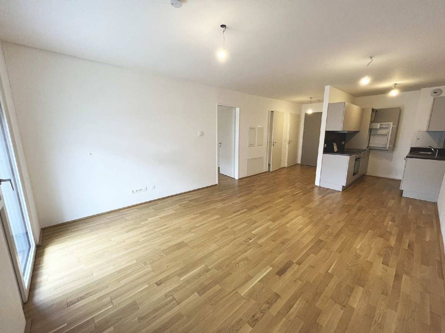 Modern apartment with balcony and ceiling cooling