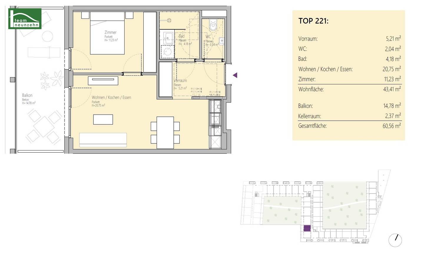 Urban living comfort in Waagner-Biro-Straße – Modern 2-room apartment with balcony