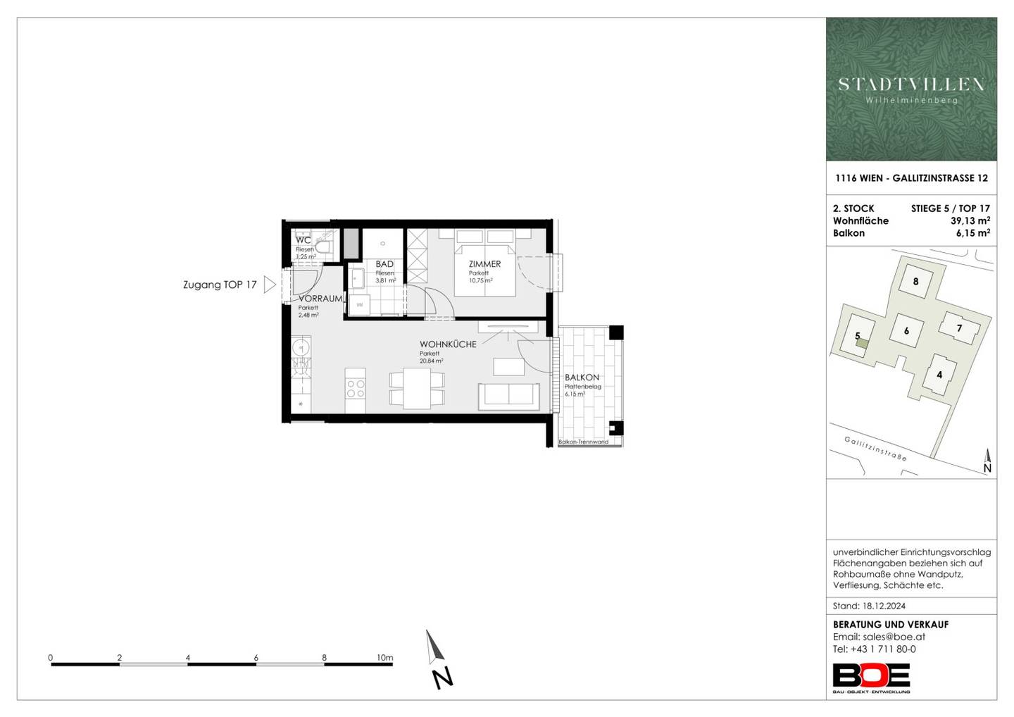 Friendly 2-room apartment with east balcony and very good floor plan - STADTVILLEN WILHELMINENBERG