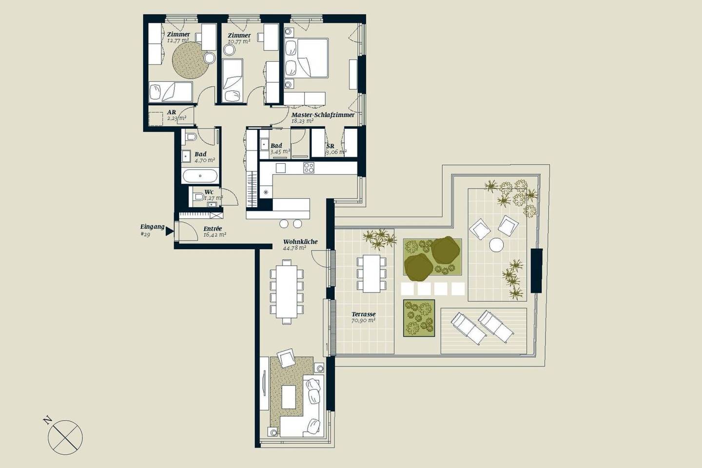 Rarity - 4 room apartment with large terrace and water view - directly on the Alte Donau