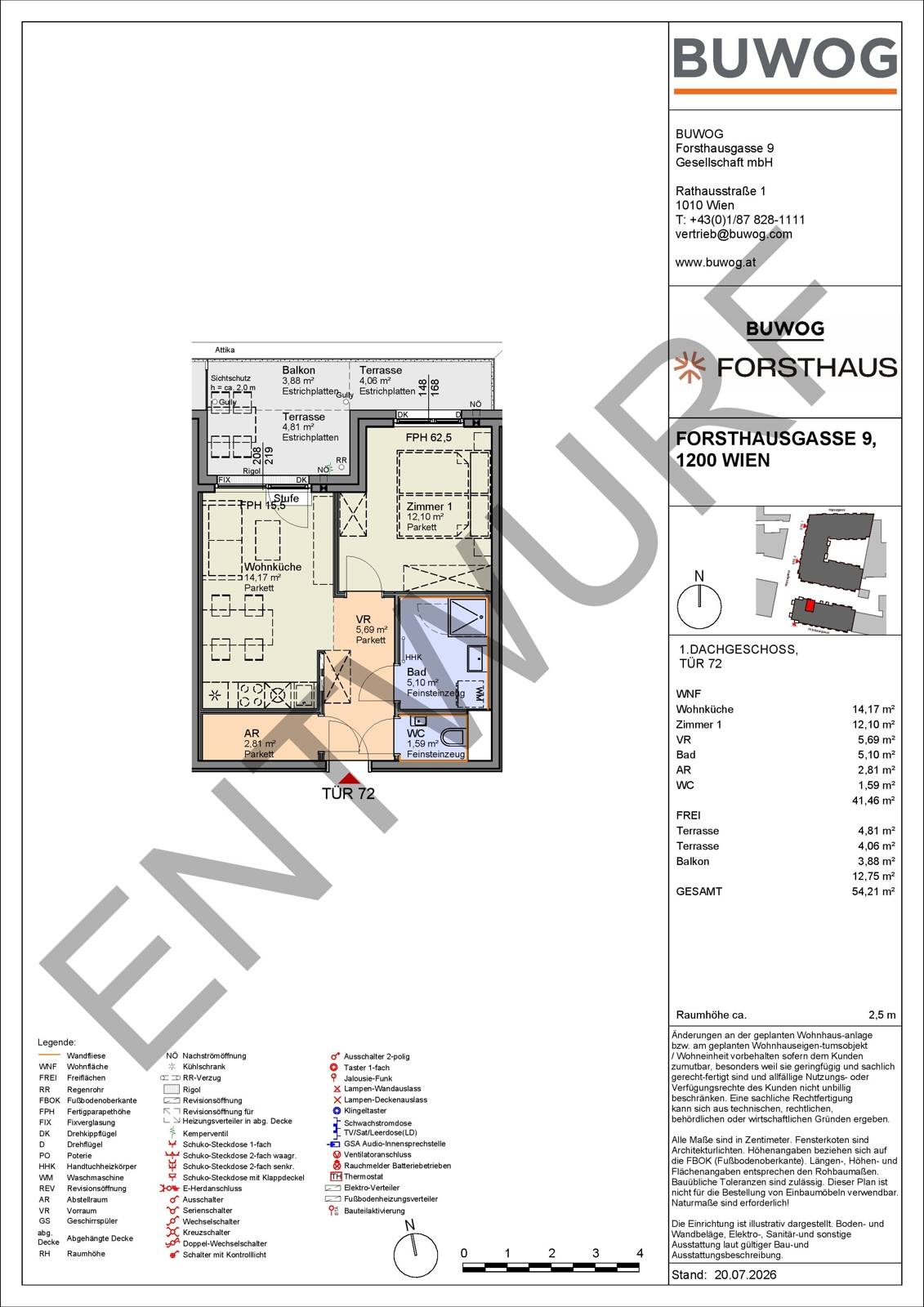 Top floor apartment with balcony near Danube Canal