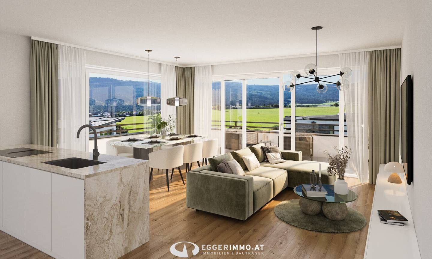 High-quality new build condominium with balcony and garden in Maishofen