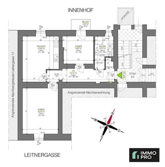 Beautiful 2-room apartment near Augarten from October