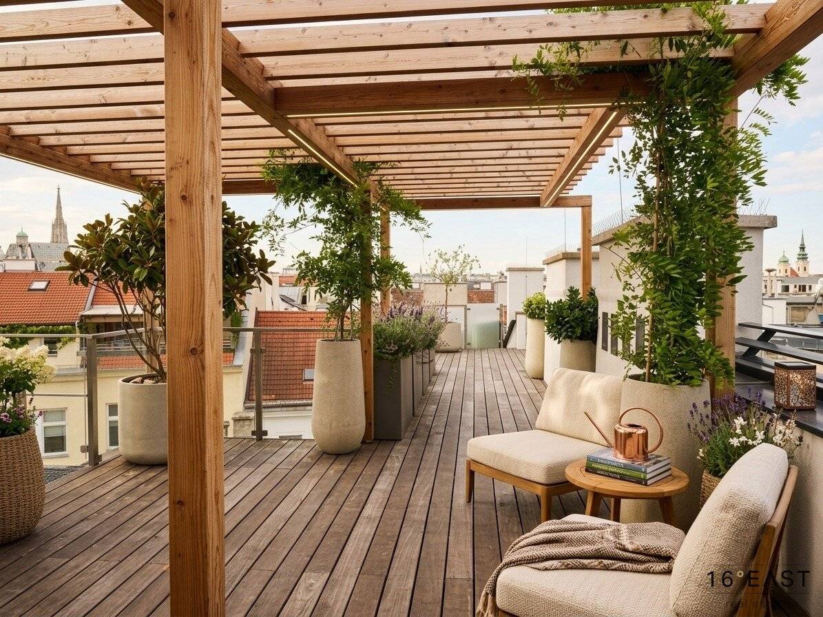 Exclusive penthouse apartment with 360° panoramic view, spacious terrace and designer fittings