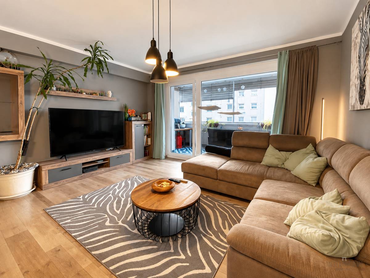 Sunny apartment with balcony and underground parking in central location