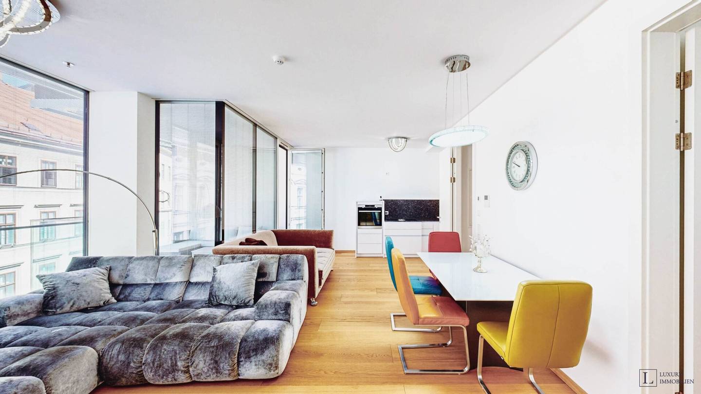 Bright, furnished 3-room corner apartment in The Ambassy