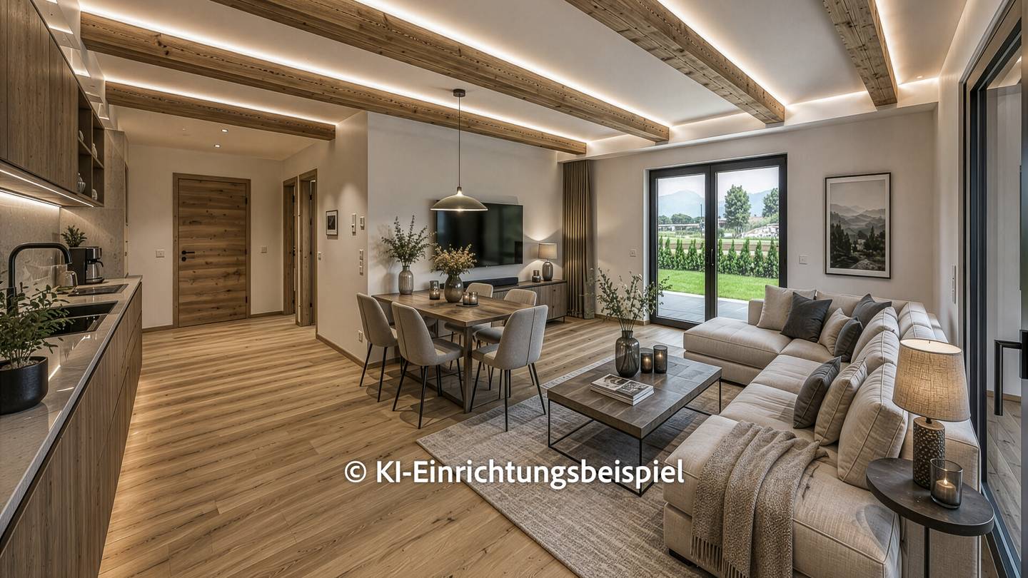 Erdgeschosswohnung with private garden and panoramic view