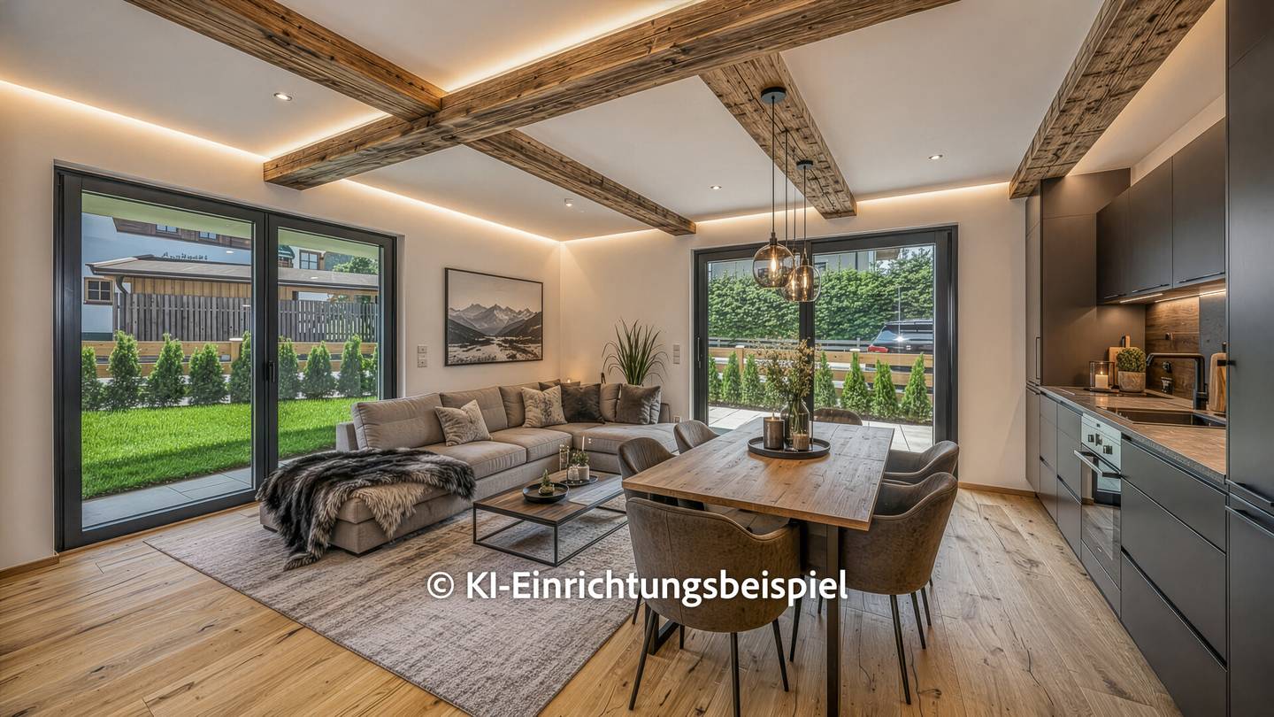 Ground floor apartment with terrace private garden and mountain view
