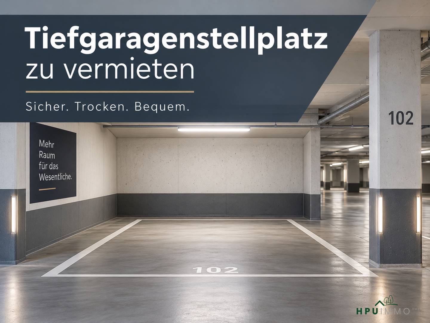 New build apartment generous XL underground parking space in Gnigl