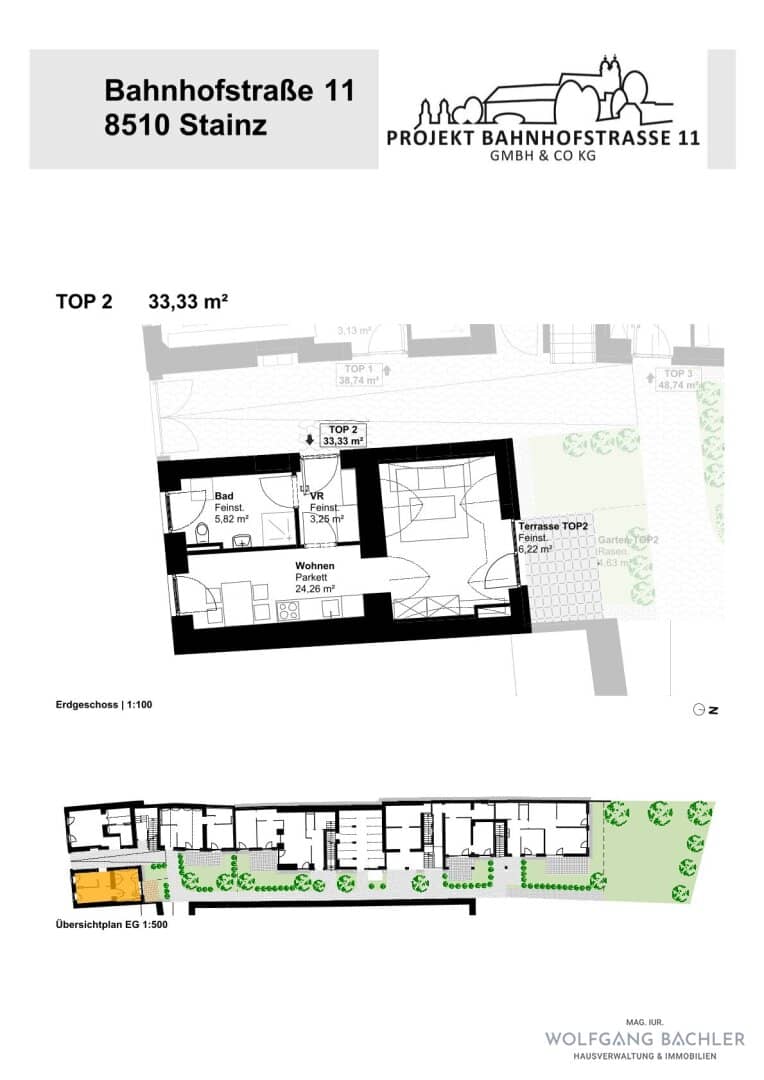 Subsidized rental apartment with small garden and terrace