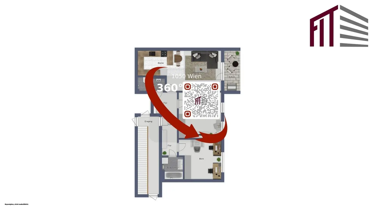 Moderne 3-Zimmer-Wohnung mit Loggia und PKW Stellplatz, im 5. Stock, 75m² in 1050 Wien!