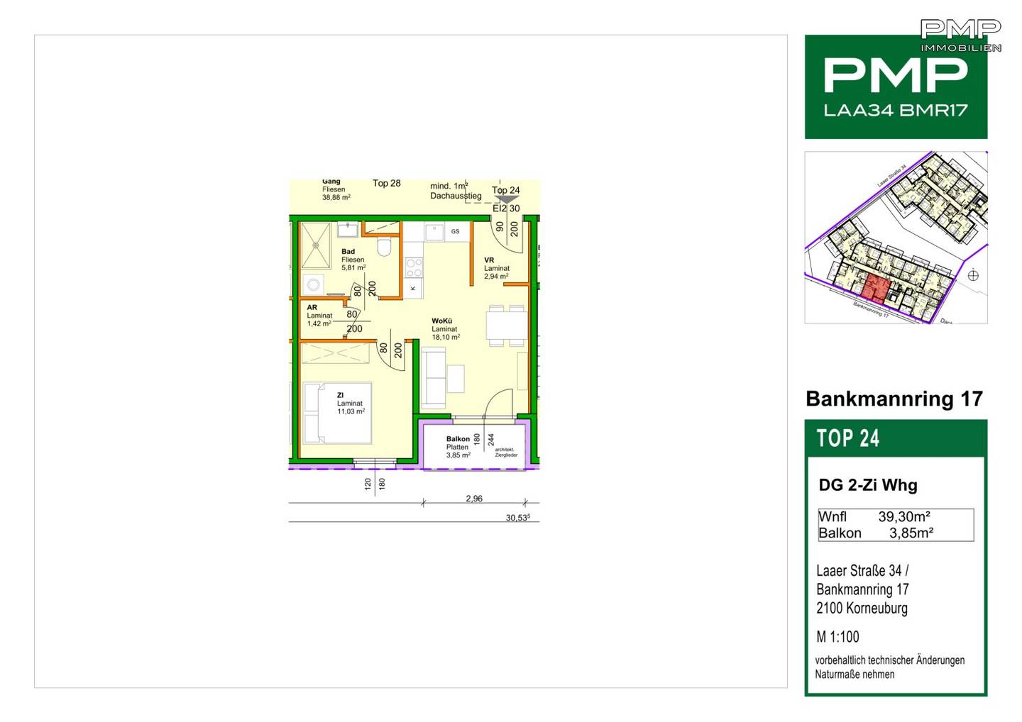 The perfect city apartment 2-room top floor apartment with balcony