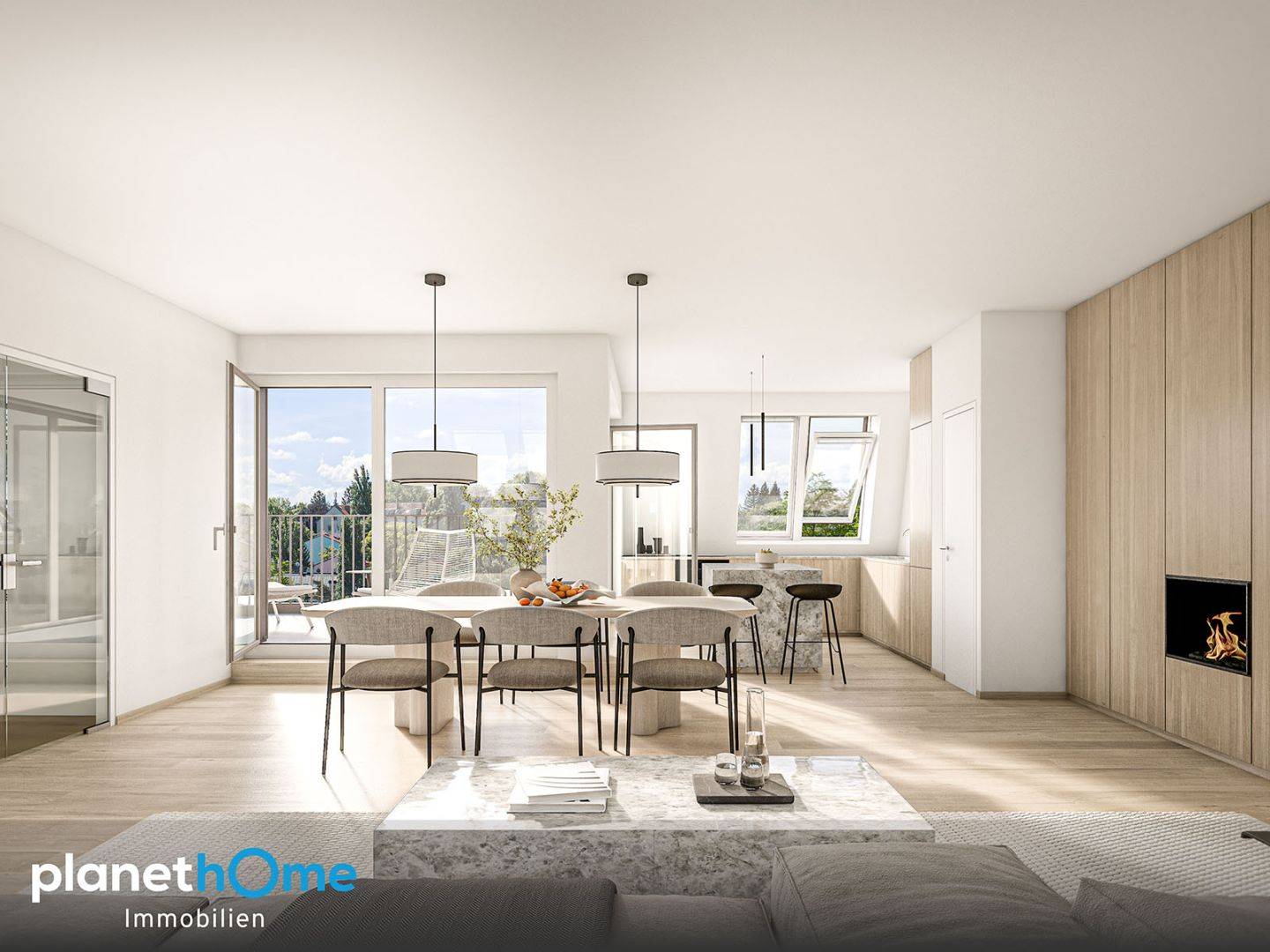 Penthouse with geothermal heating and large terrace