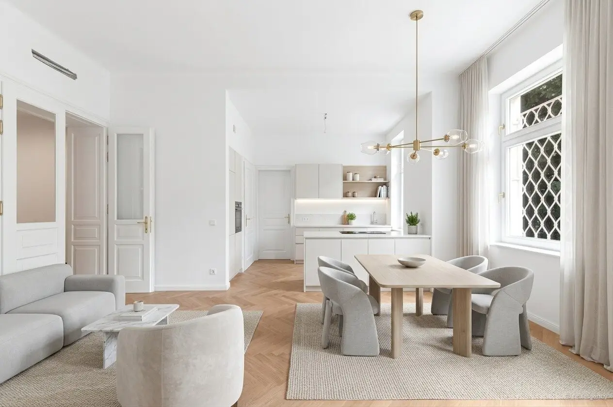 High-quality 3-room period apartment with 218 m² private garden in Hietzing