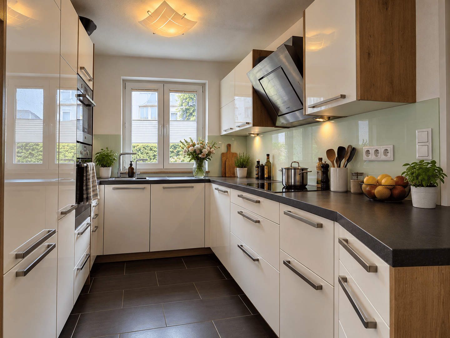 Well maintained family apartment with private garden and underground parking