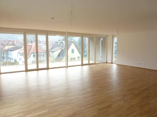Penthouse apartment with terrace and garage in green setting