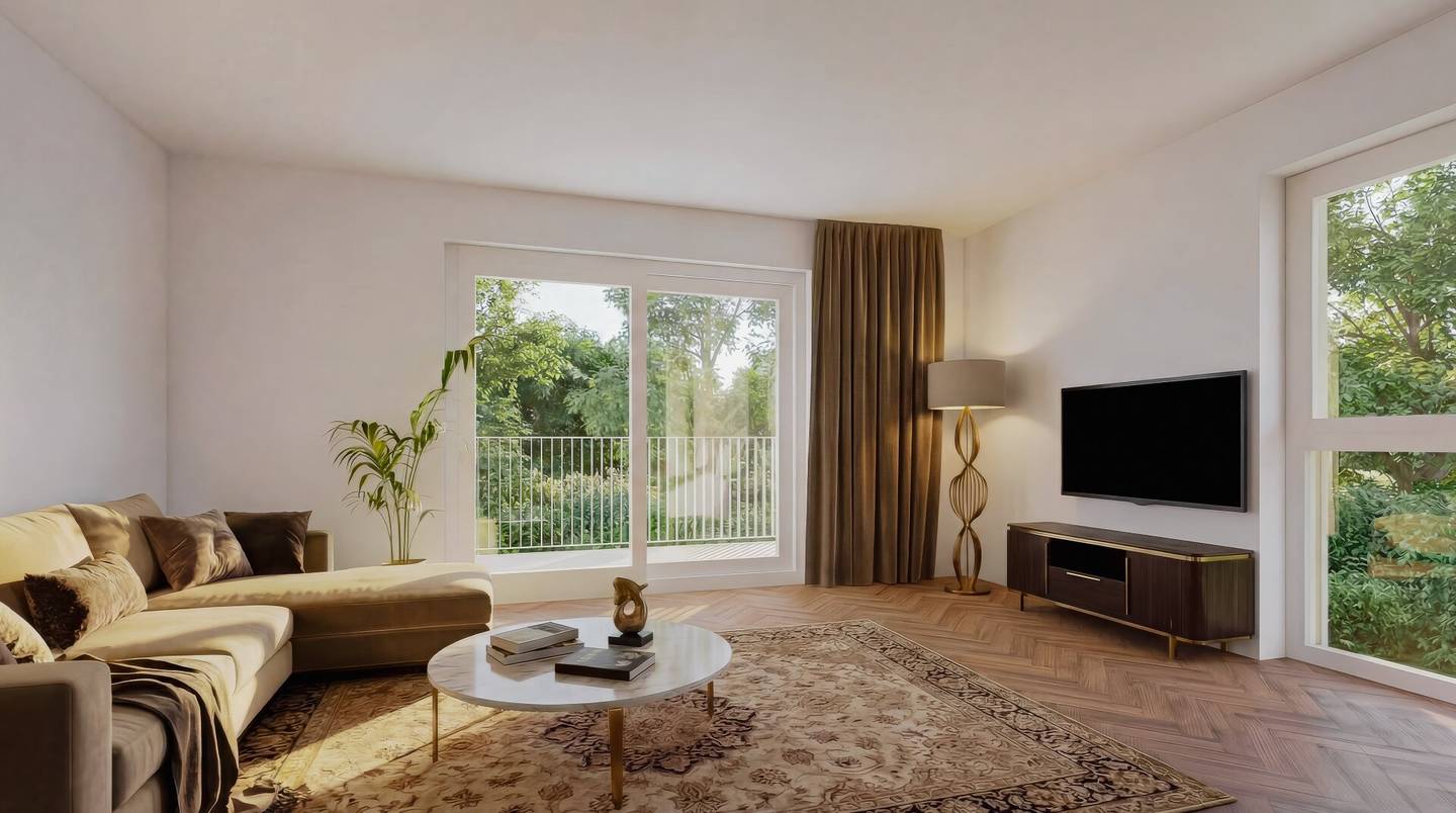 HOME AT THE MUR Residential quality that makes every day special Spacious 4-room apartment with expansive balcony TOP D3