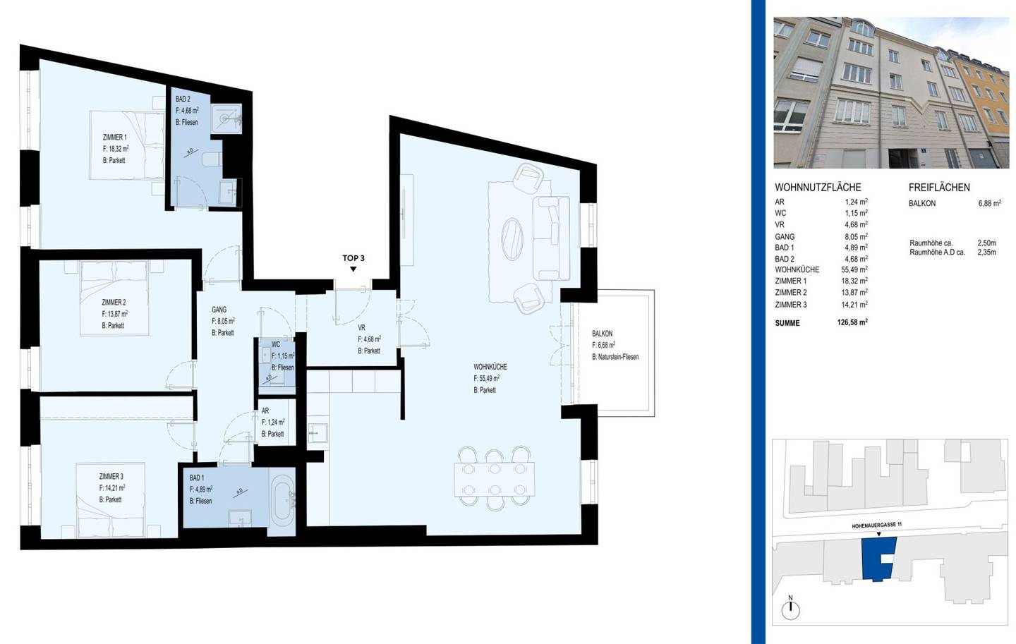 1190! Erstbezug nach Sanierung! Klimatisierte 4-Zimmer Wohnung mit Balkon Nähe Rudolfinerhaus ab Mitte Oktober 26!