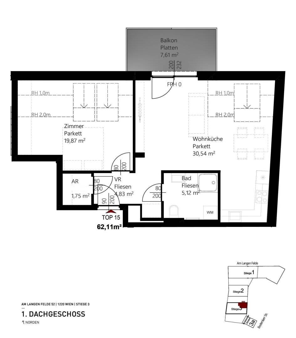 Modern 2-room attic apartment with complete kitchen, balcony and cellar compartment / ALF52 3-15