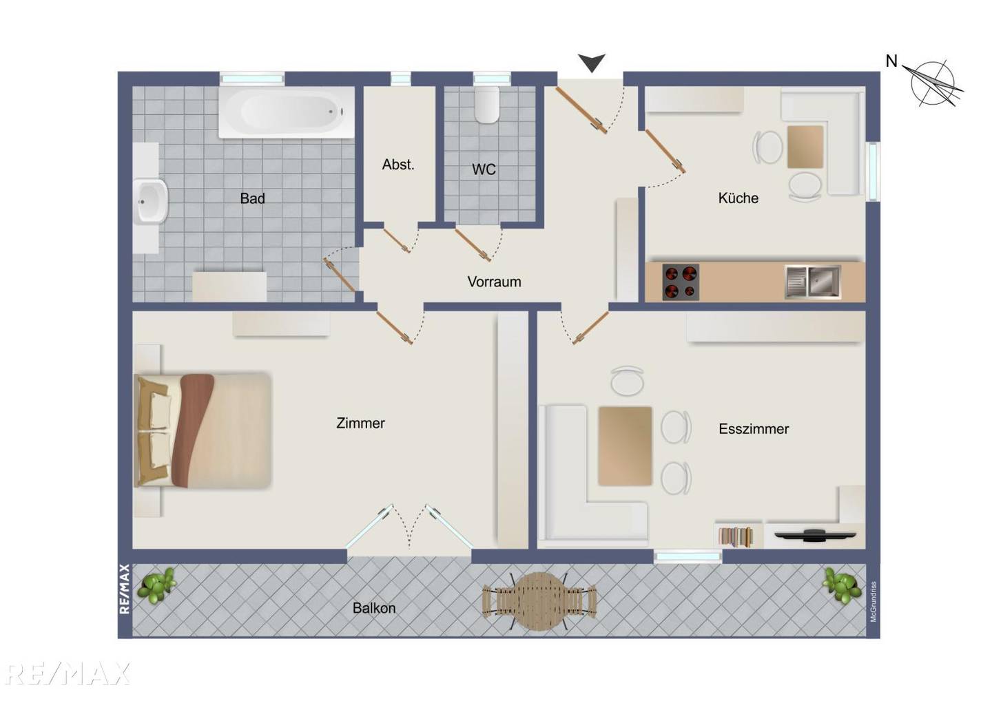 Sonnige Familienwohnung mit großem Grundstück