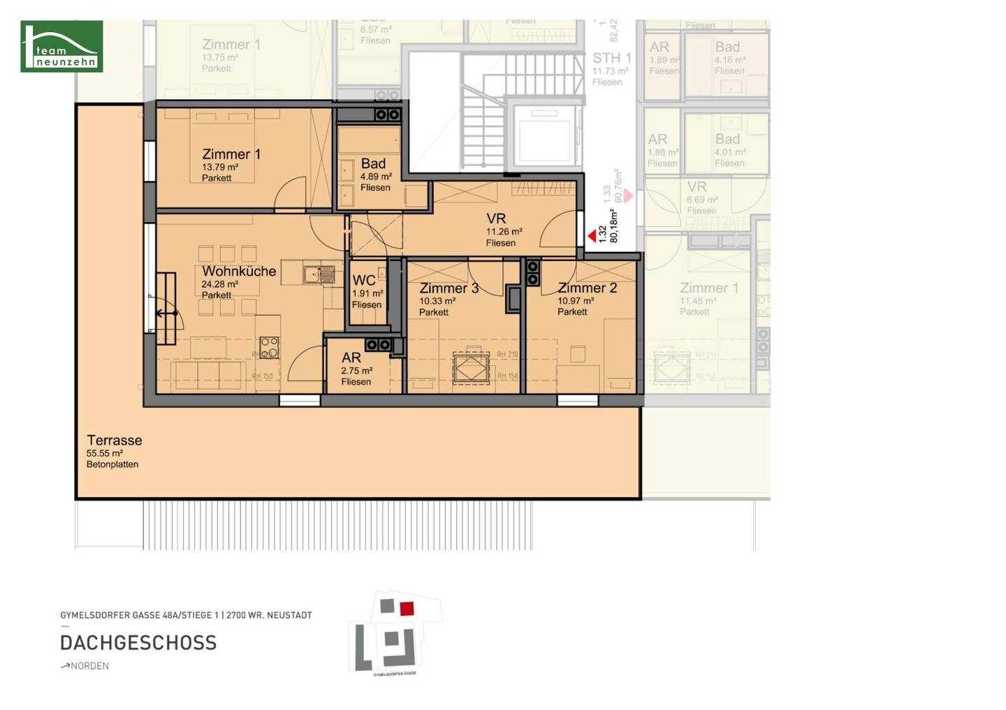 4-room apartment with spacious roof terrace - from 01.12.2026