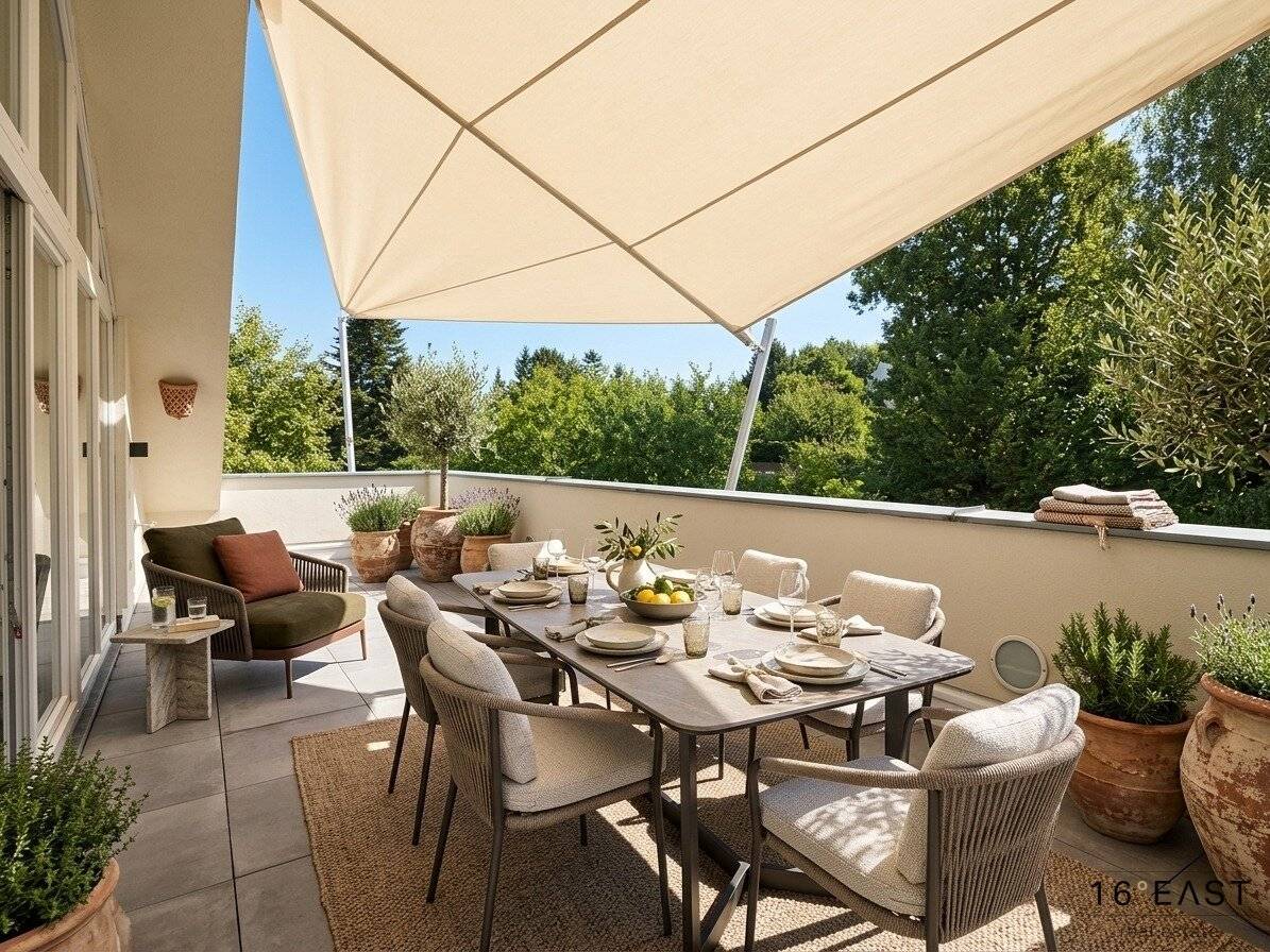 High-quality renovated 4-room attic apartment | South terrace | Air conditioning | Underground parking